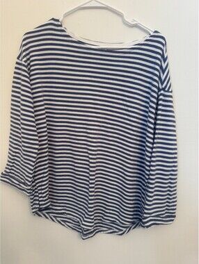 Old Navy navy and white striped long sleeve top